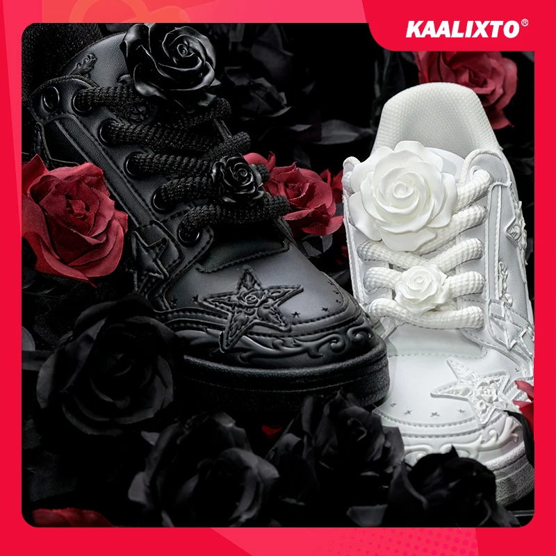 【达人专属】Kaalixto&LOVEMELATER联名浮雕玫瑰板鞋星星鞋