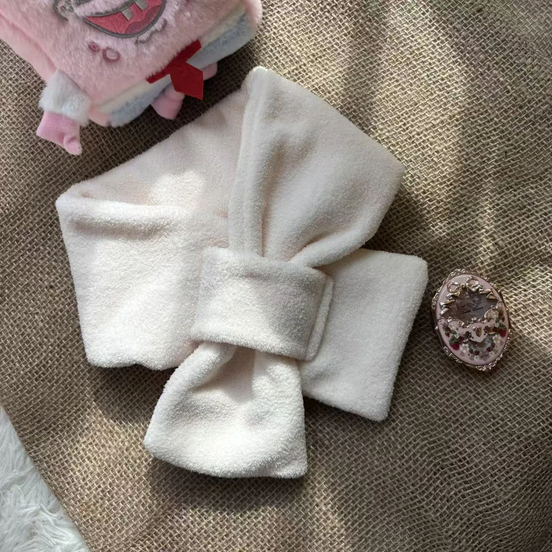 毛绒绒纯色围巾冬季女款保暖加厚简约百搭时尚毛毛围脖