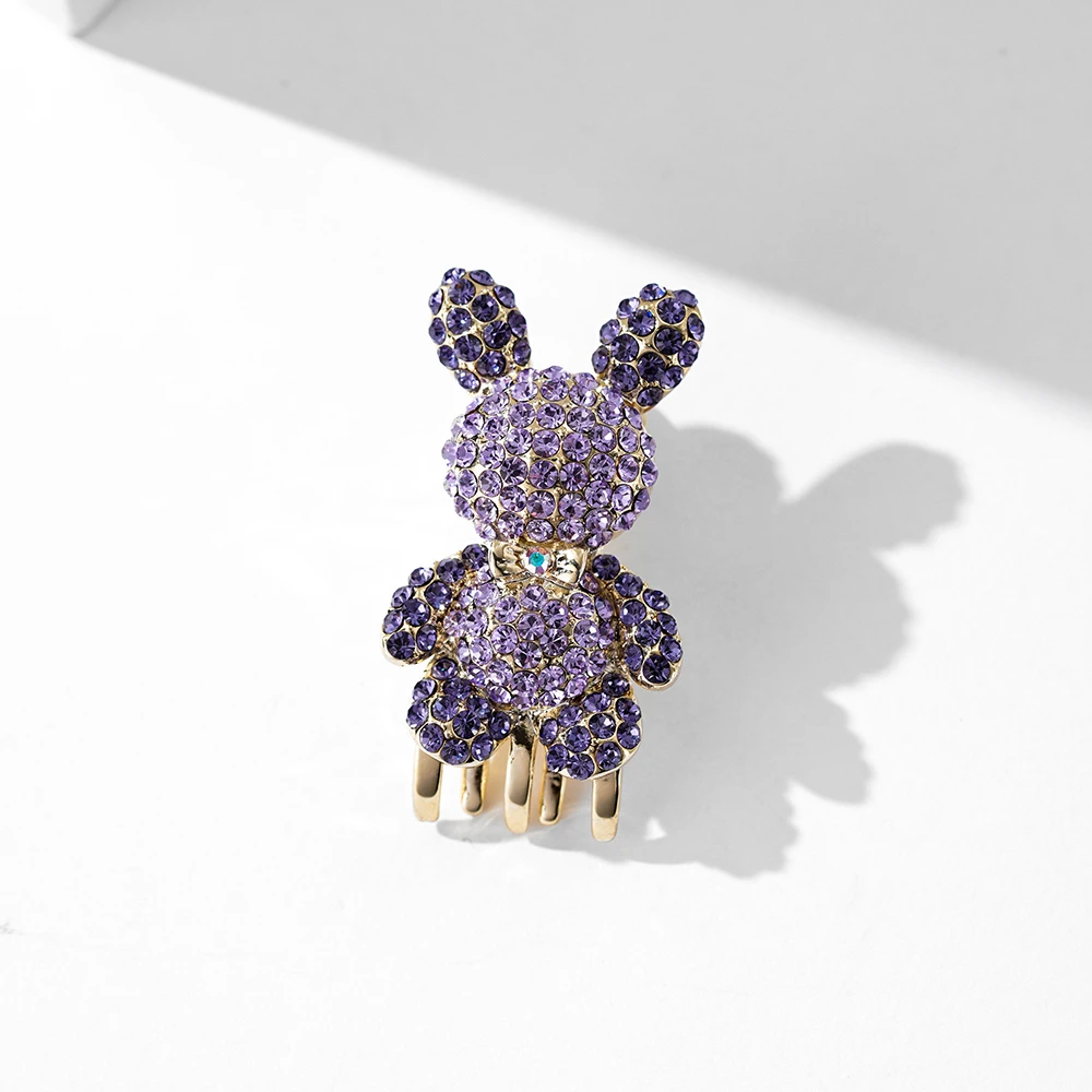 FJ3692紫钻小兔子趴趴夹气质