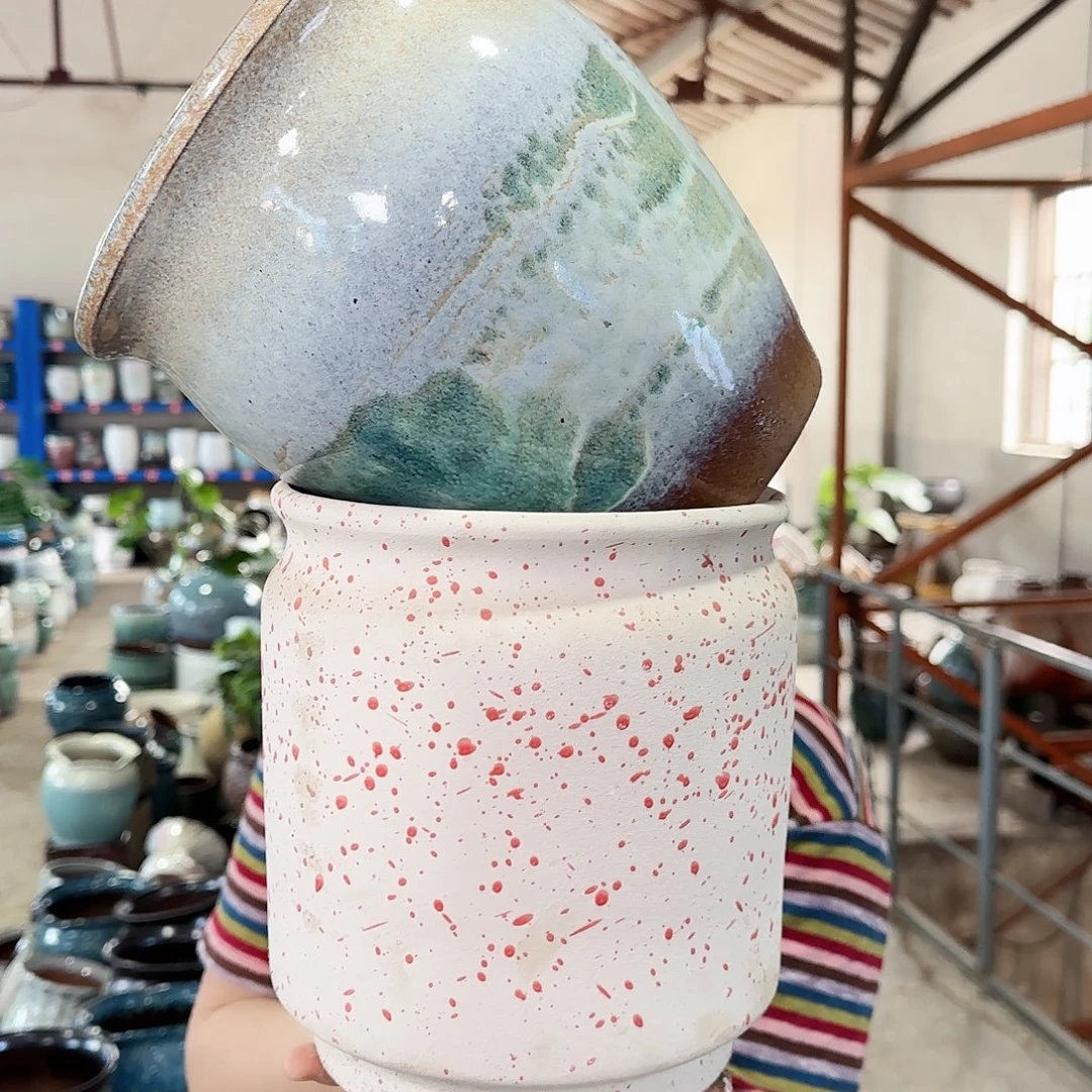 紫砂花盆高20口18.19