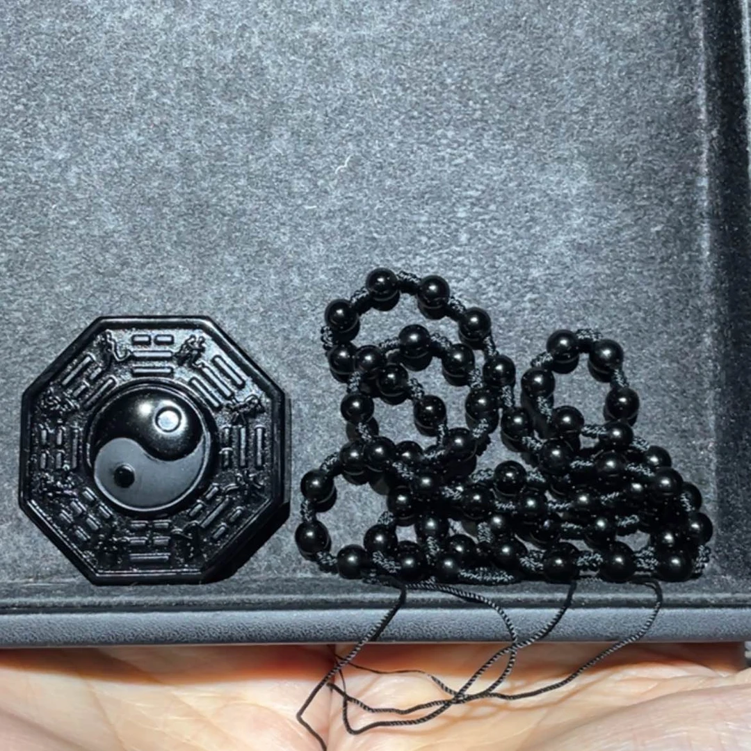 【闪购商品】黑曜岩未镶嵌吊坠(赠链)