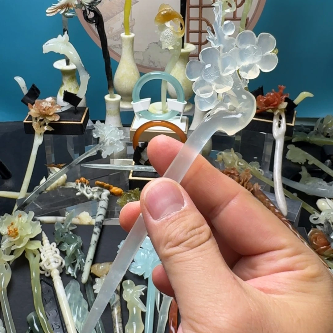 蛇纹石玉未镶嵌发饰