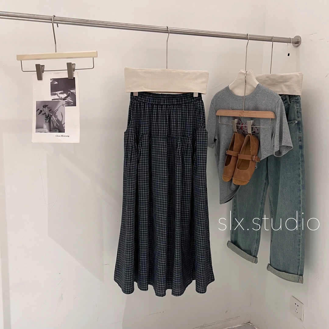 slx@ 2610 格子半裙