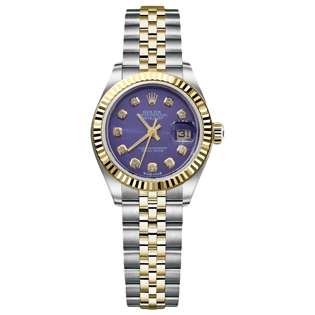 99新 Rolex/劳力士 女装日志型系列69173紫盘腕表/WHP032800