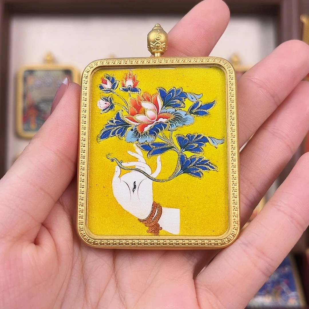 吊坠佛手画风单面唐卡