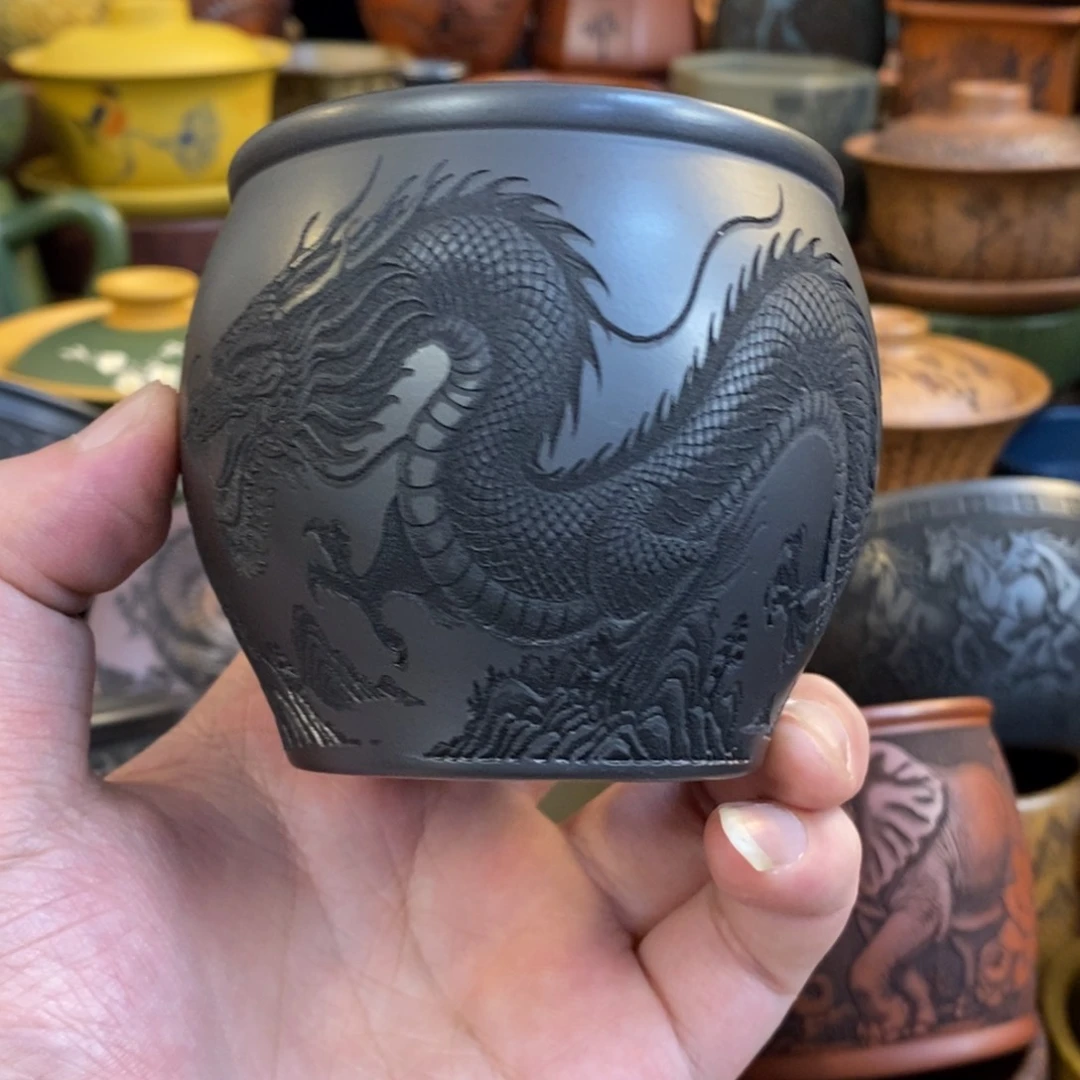 紫砂杯子宜兴全手工紫砂杯