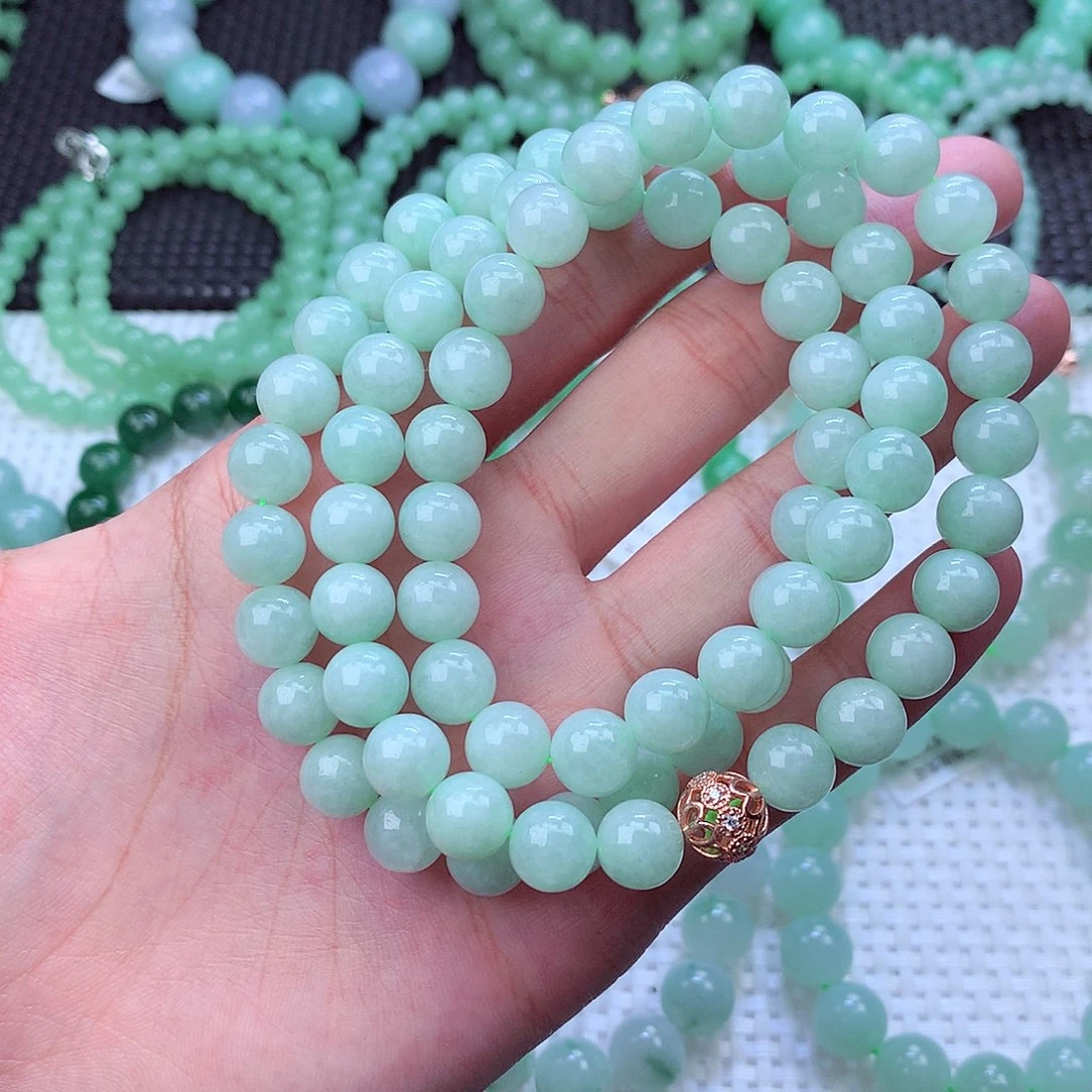 翡翠未镶嵌毛衣链卡9.5