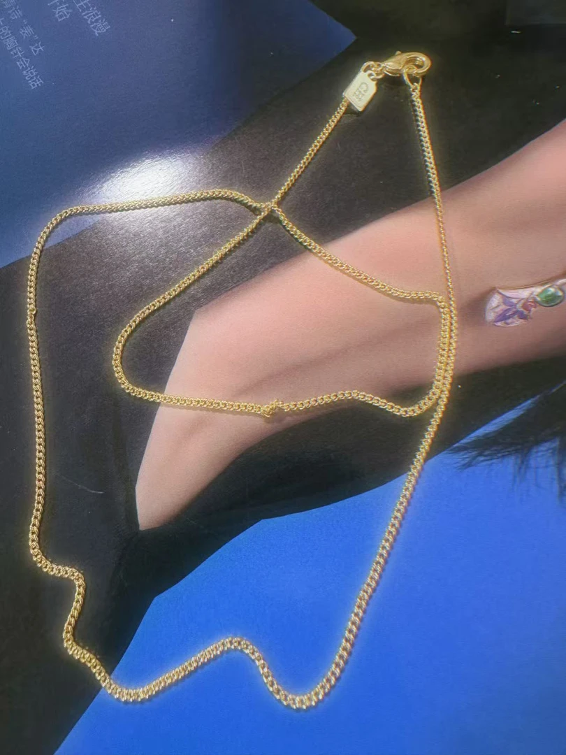 铜合金项链 链条【CH】基础款素链百搭S链项链金色饰品