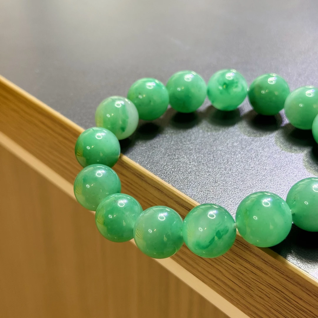 天然A货非洲翠14mm珠珠手串（多样性发其一，撕毁标签概不退换）