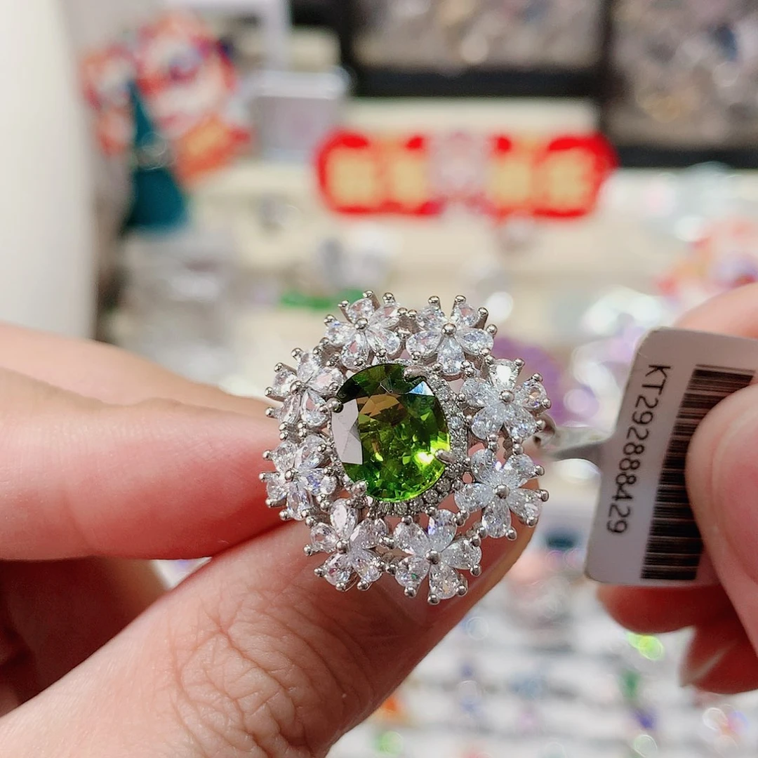 碧玺戒指戒指银S925镶嵌