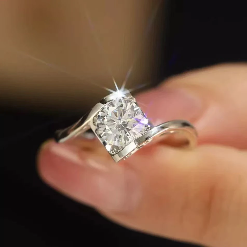 戒指 天使之吻 1克拉 活口可调节