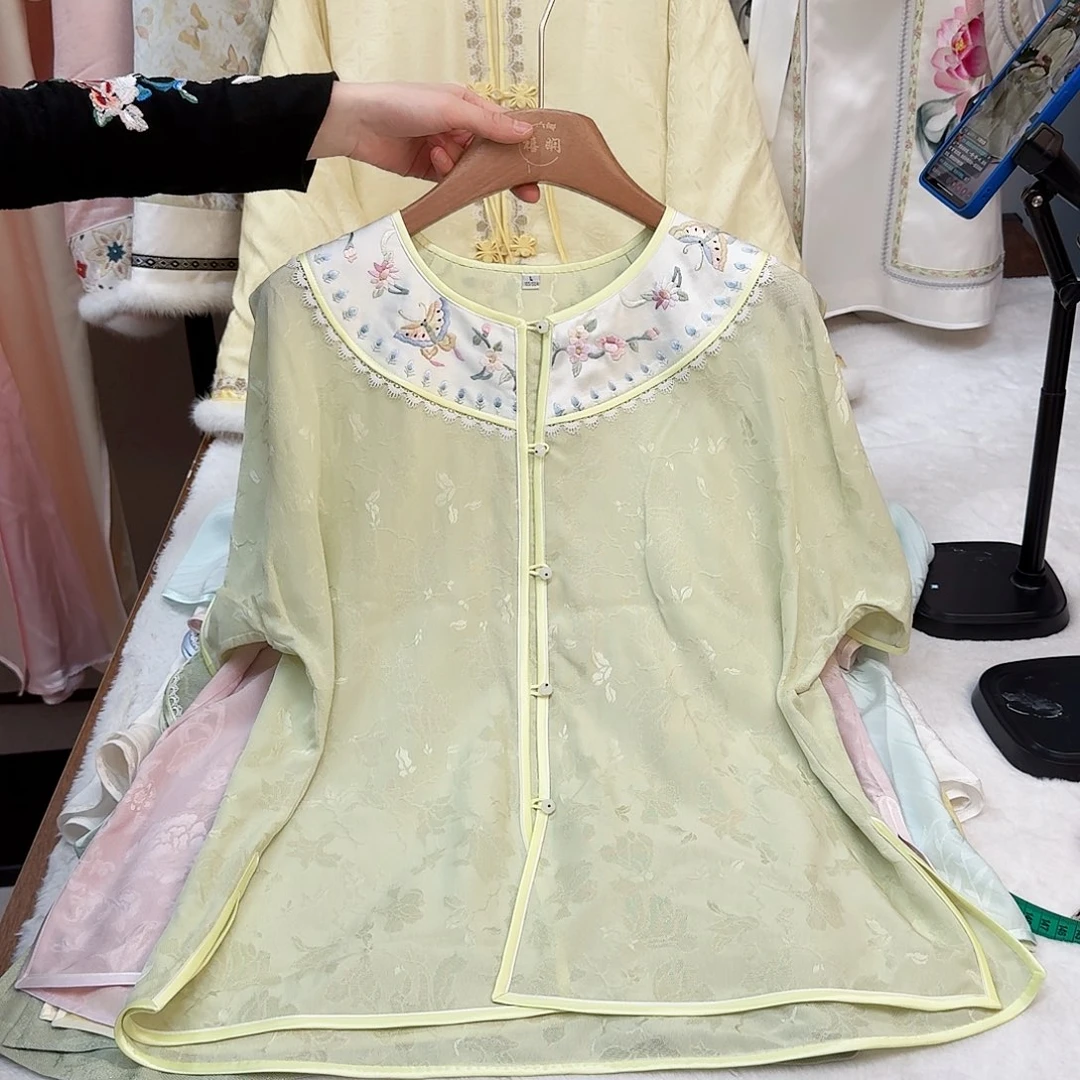 刺绣真丝短袖 一物一件