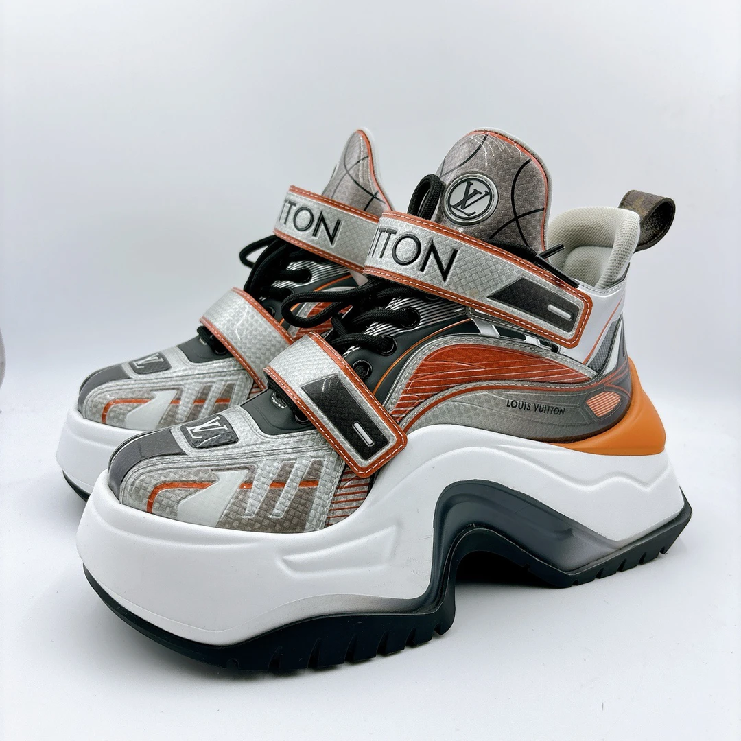 99新 LouisVuitton/路易威登 37码/灰银2.0拱桥老爹鞋/BM00755