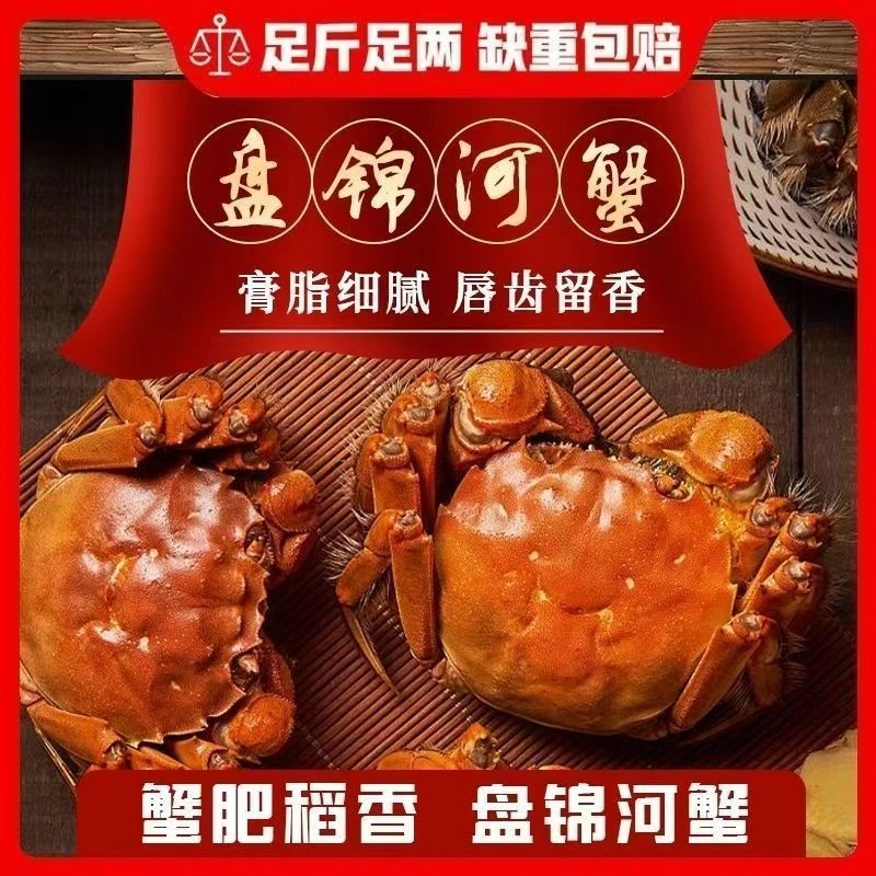 活蟹【盘锦稻田河蟹】公母混-母蟹/公蟹各半（1-0.8两/只）20只＋送10只 盘锦河蟹30只装次日达上门