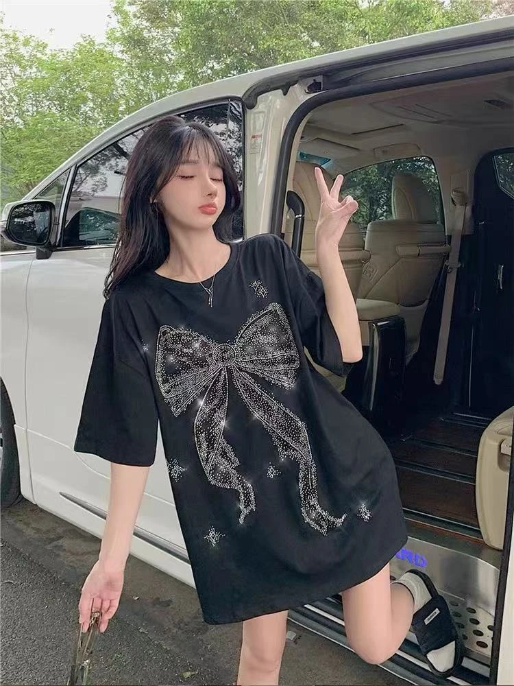 【烫钻定制】(A201-A275)欧货时尚百搭烫钻潮流上衣春夏女棉T恤