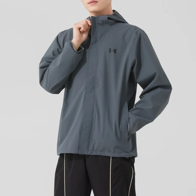 安德玛夹克快干男装新款运动服跑步健身梭织连帽户外训练外套男