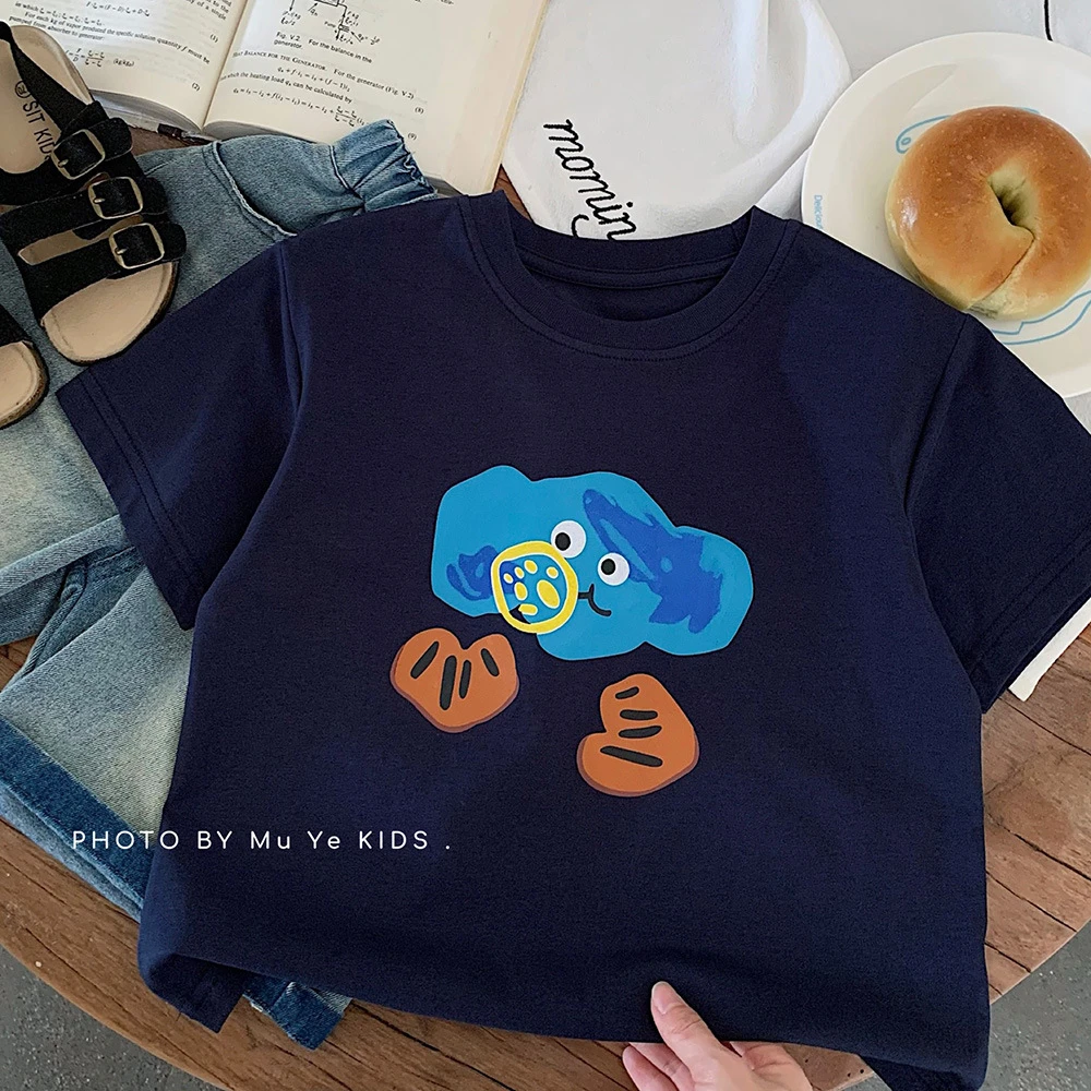 儿童夏季短袖t恤宝宝卡通可爱圆领上衣湖州织里童装男女童服饰