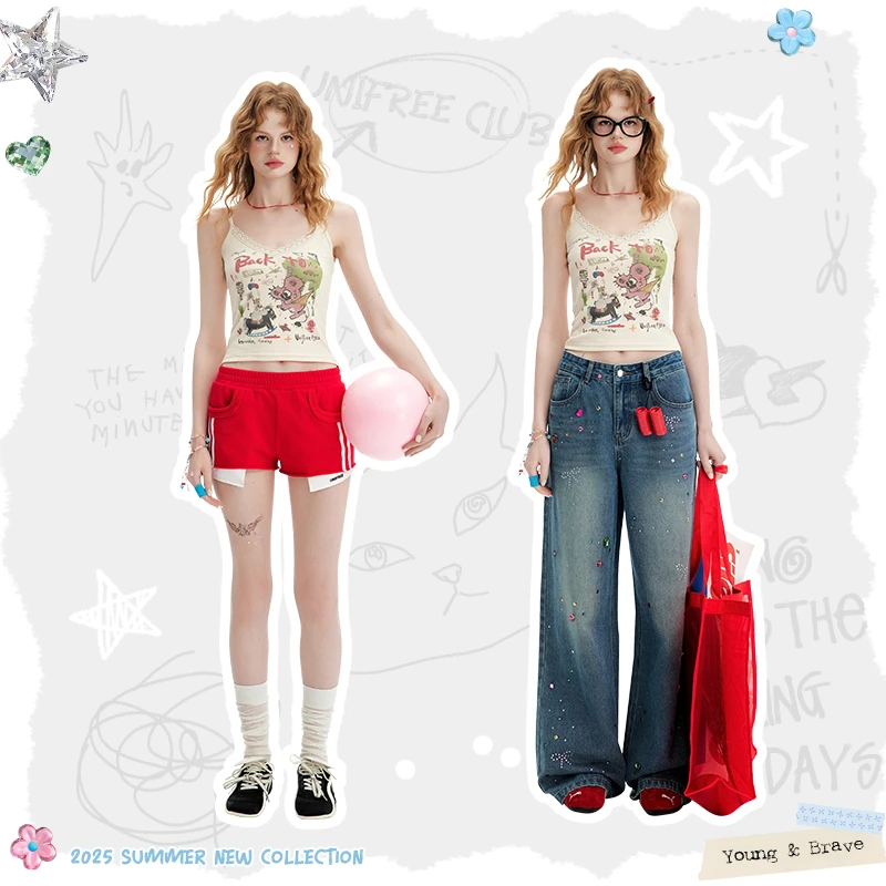 【Nicole cheung联名】可爱洋气吊带韩系修身短款外穿背心