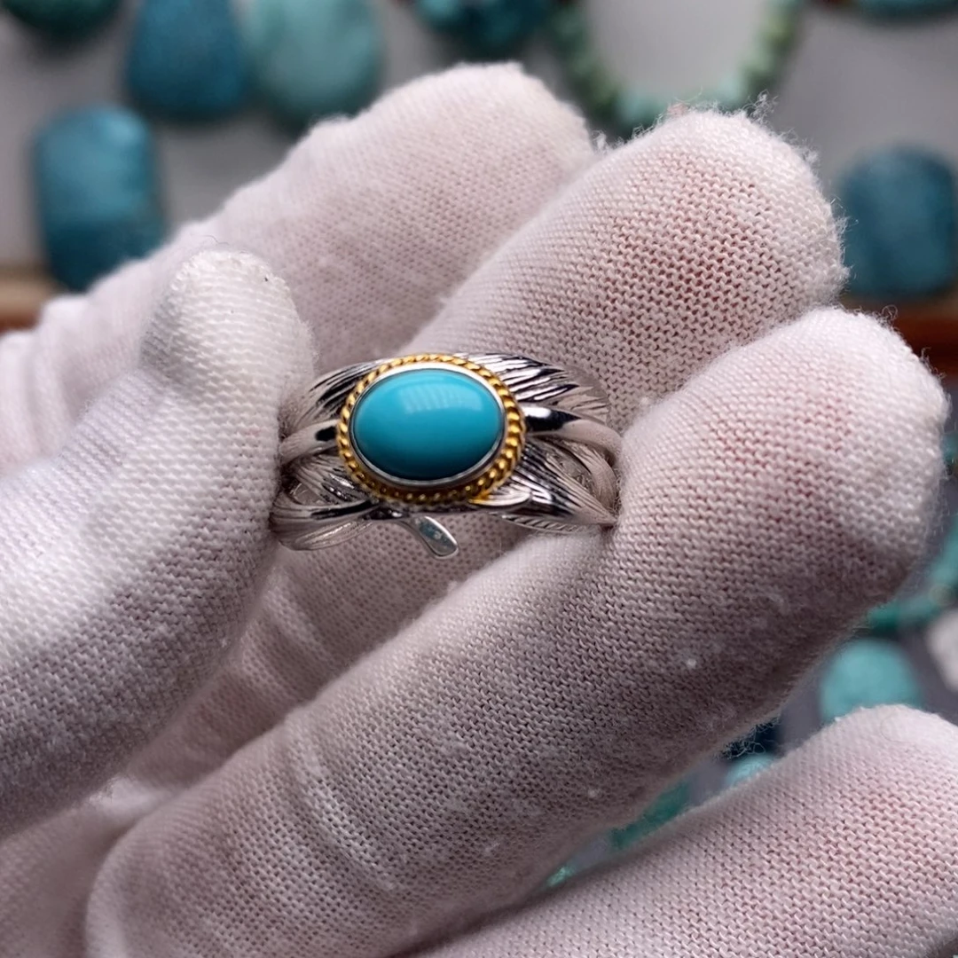 绿松石银S925镶嵌挂件