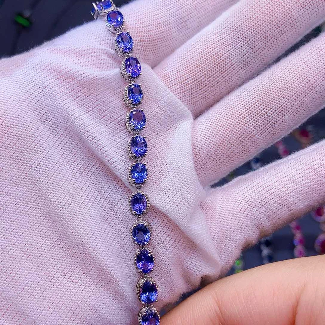 坦桑石手链银S925镶嵌