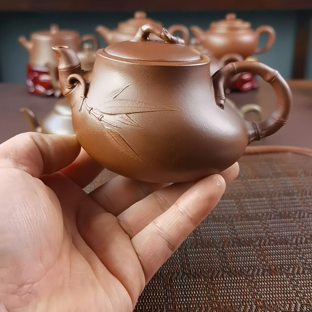 紫砂茶壶底槽清斜竹260CC