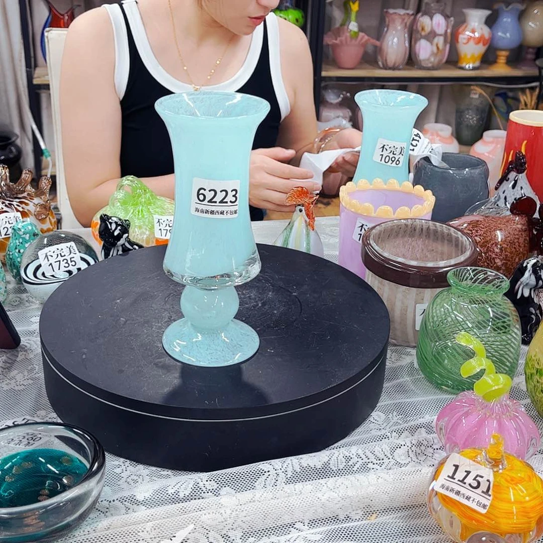 琉璃花瓶摆件不完美6226