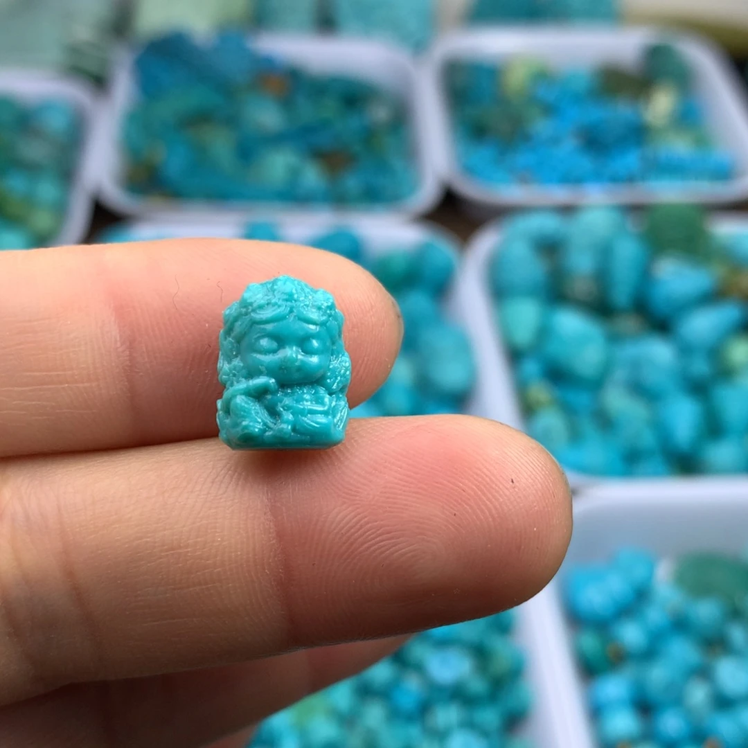 绿松石未镶嵌吊坠(不含链)13×10