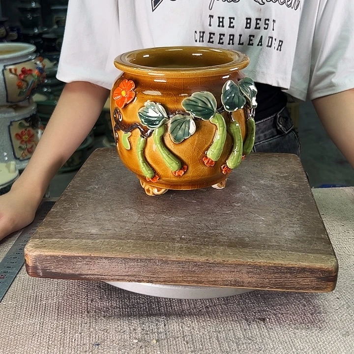 索***板泳坤堂石湾盆陶瓷