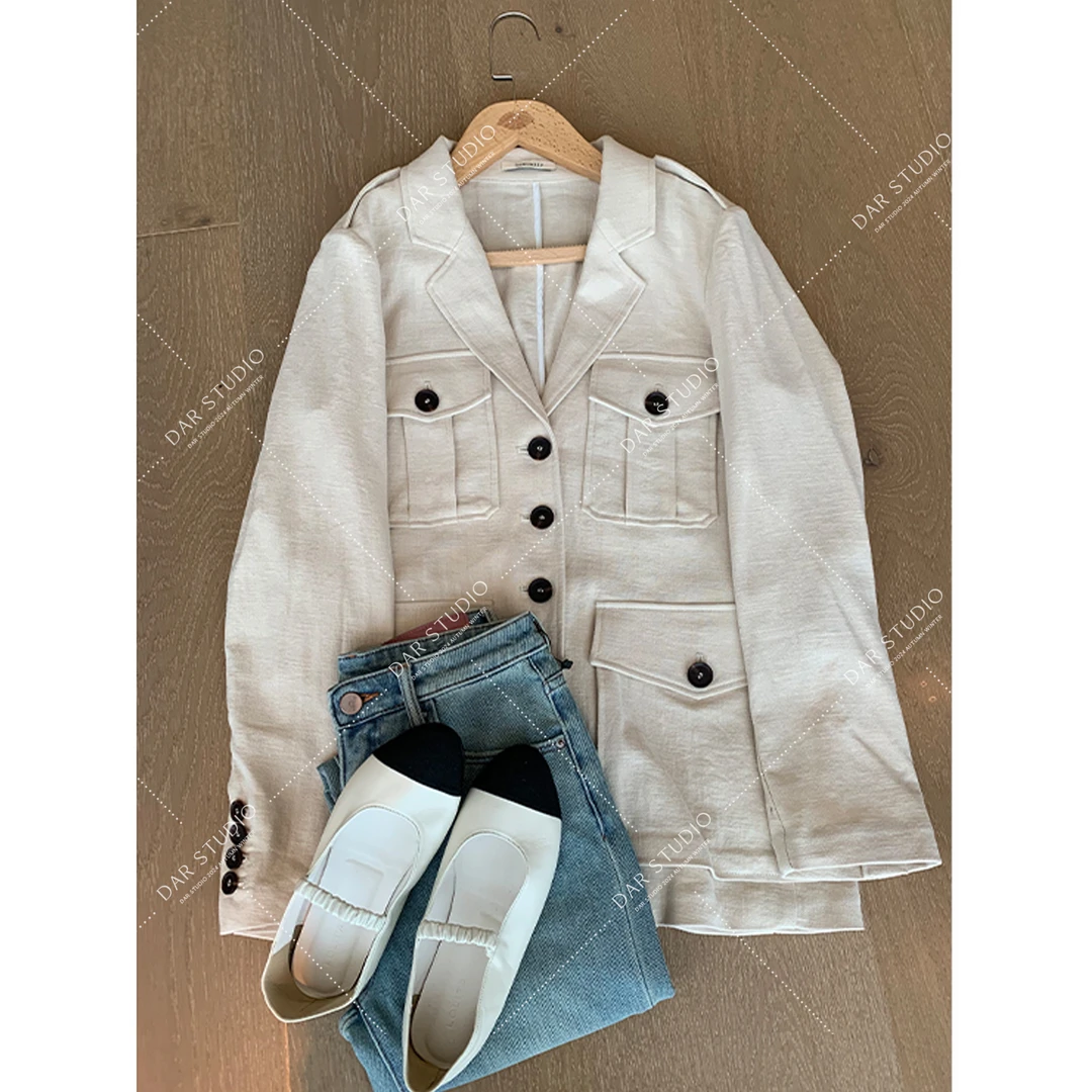 DA.R.JIA【苎麻外套】2024春季新款 收腰麻料外套85007