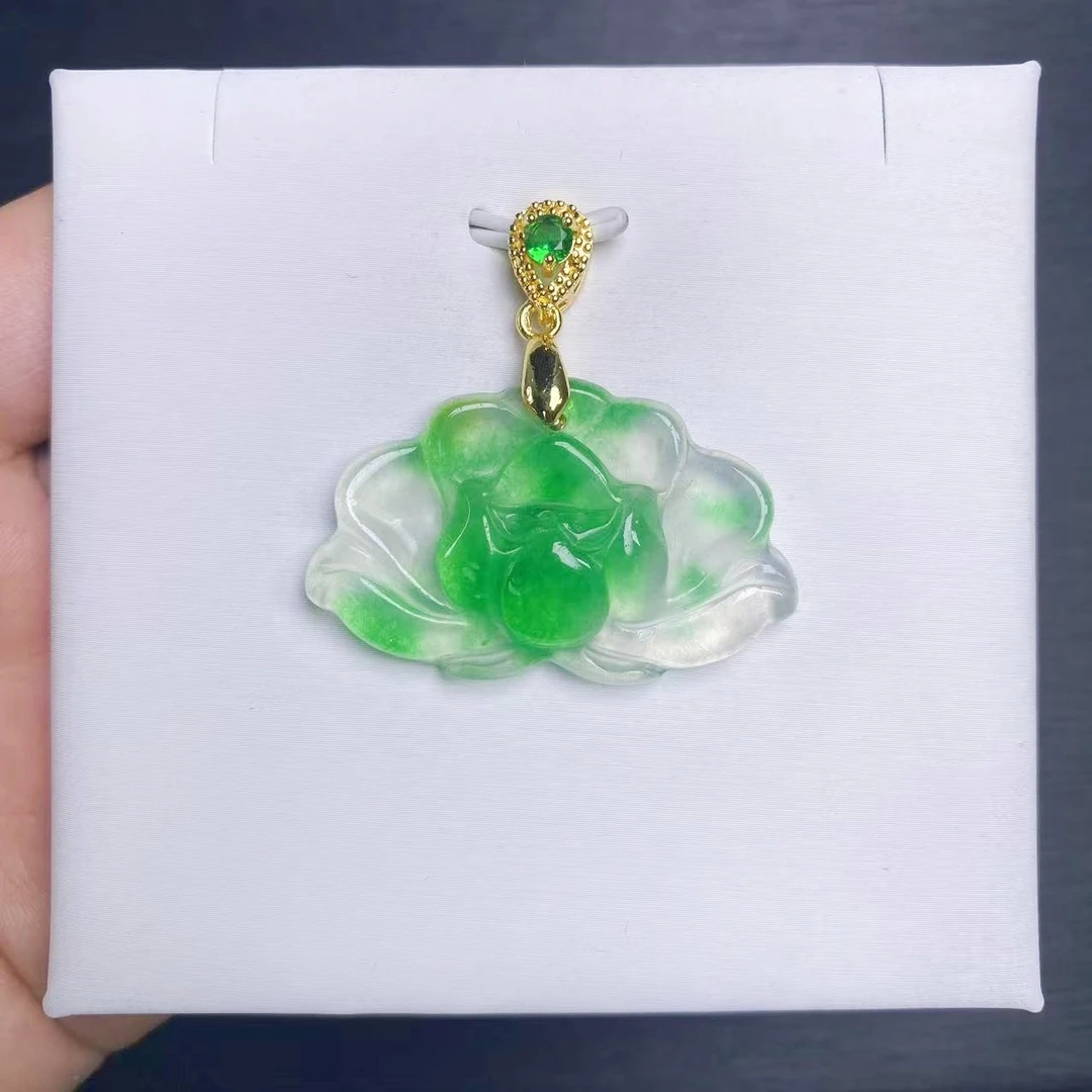 【小杨严选】L069绿飘花莲花吊坠妈妈时尚百搭女款