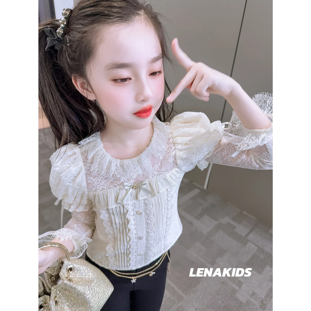Lenakids【现货·高定蕾丝打底】时髦女宝内搭打底衫25021008