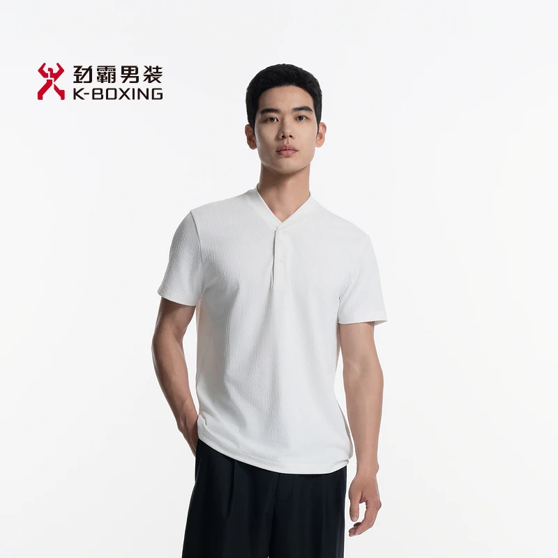 劲霸男装25夏季新款微弹易打理纯色短袖Polo衫│DTBN2965