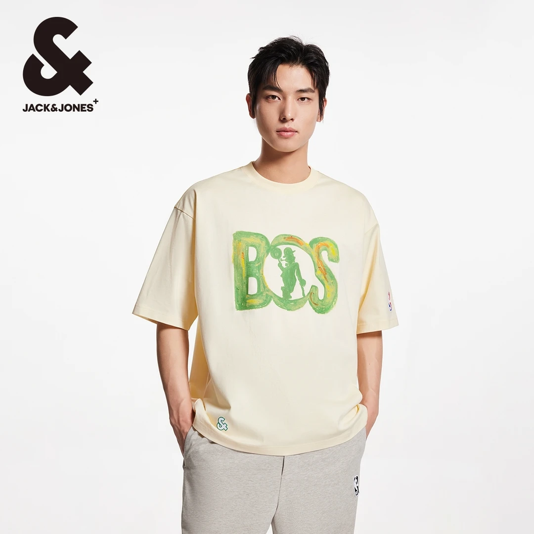 【商场同款】杰克琼斯NBA联名凯尔特人印花舒适简约时尚短袖T恤男装