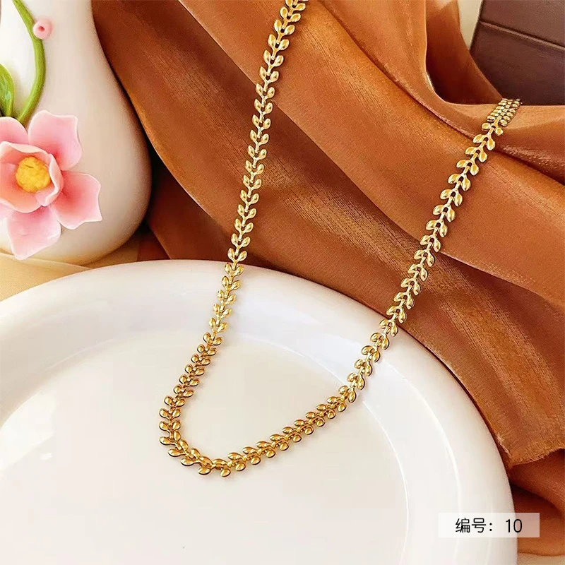 法式麦穗锁骨项链