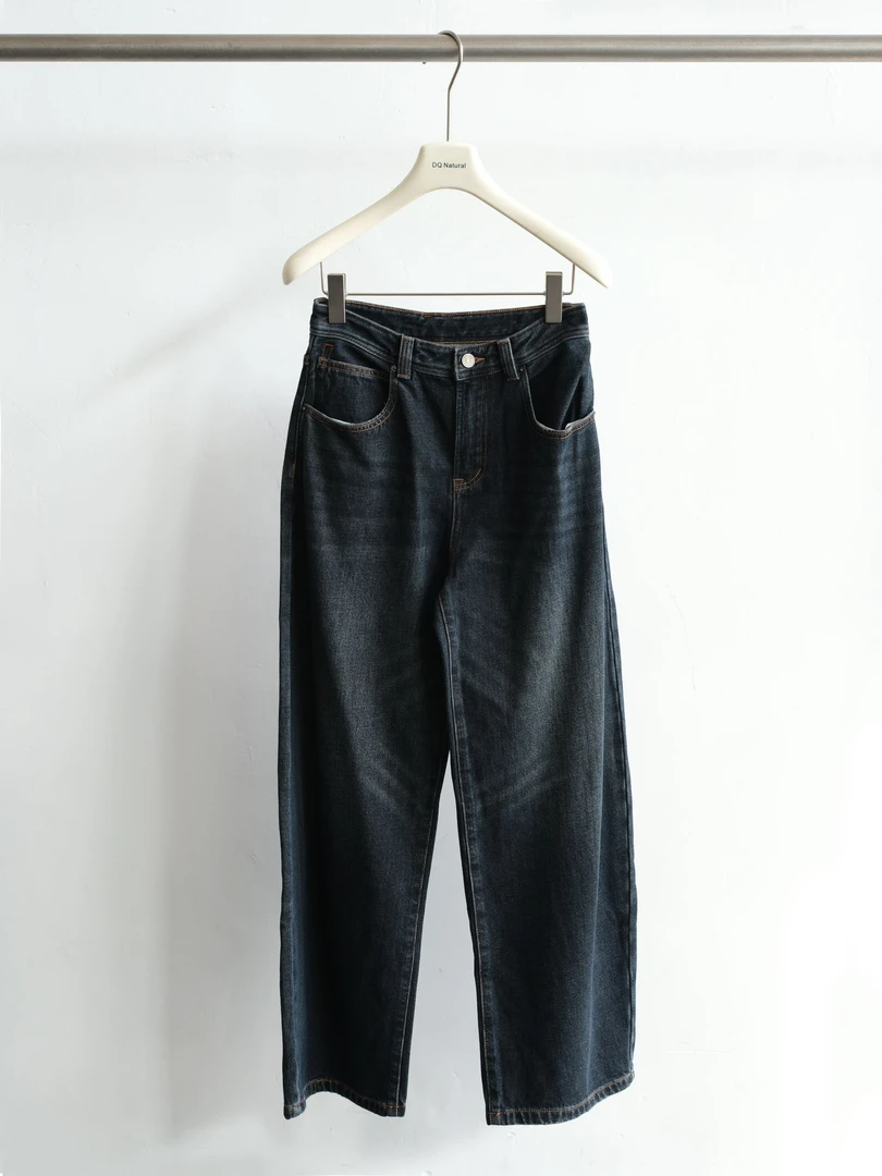 【DQ Natural】水洗猫须天丝柔滑自然垂坠感直筒牛仔裤 770776