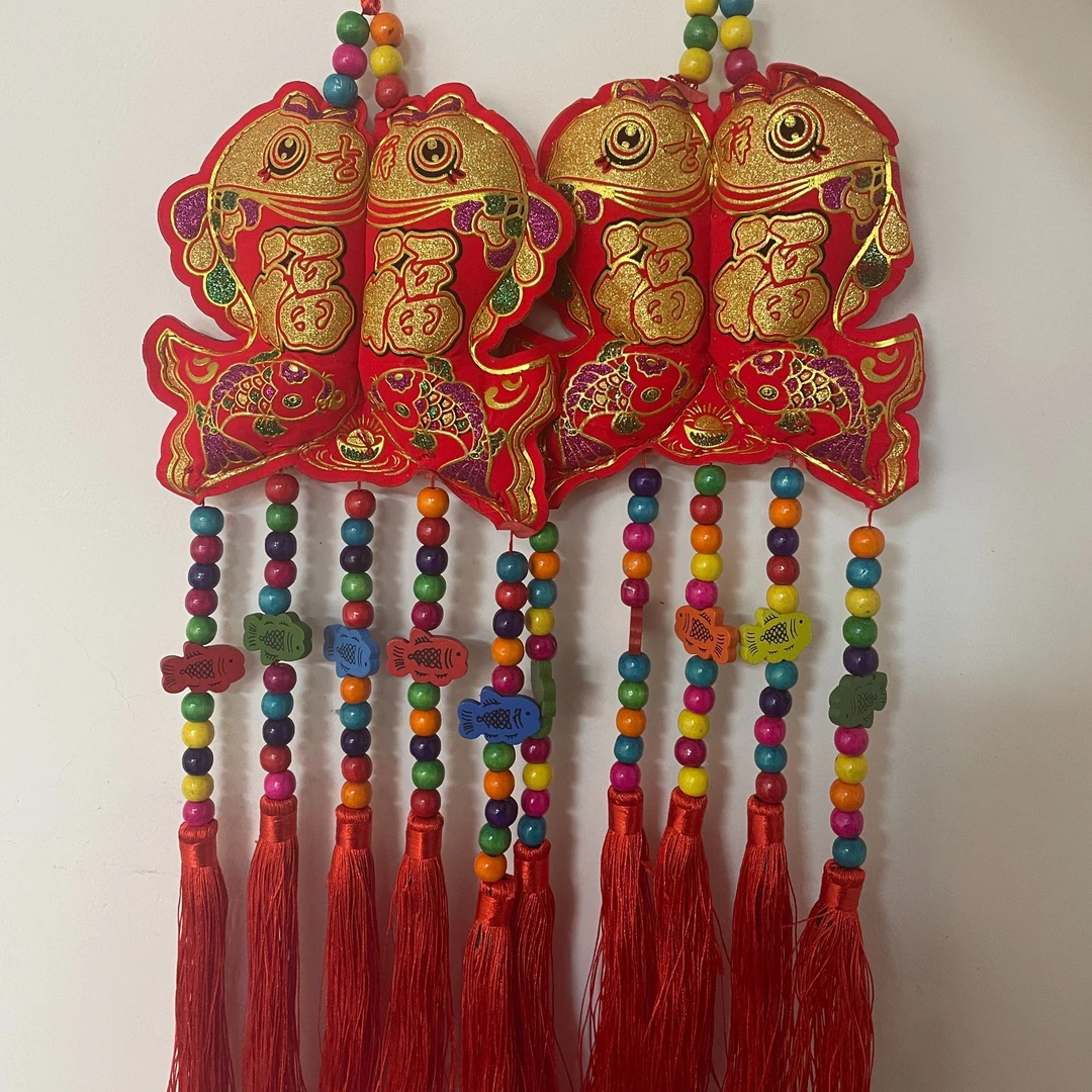 C33【新疆包邮】福鱼新年立体装饰七彩珠