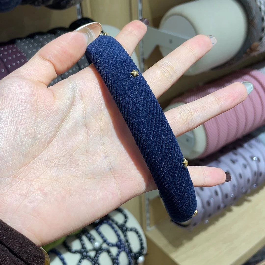 钛钢皮质蓝色星星发箍