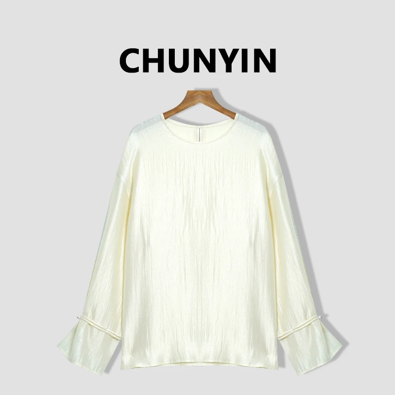 李心儿【芍药花上衣】新中式国风设计师提花时尚蕾丝长袖30763