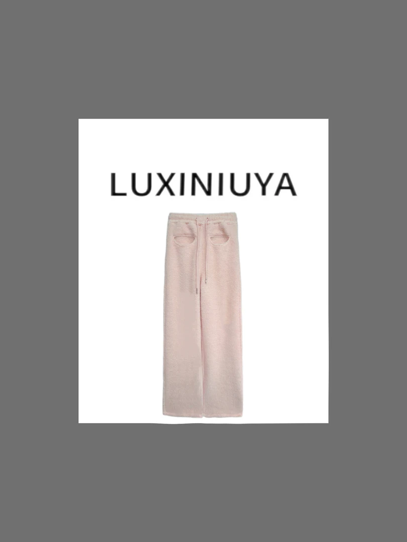 【LUXINIUYA】‘不用穿秋裤系列’ 新款防寒加绒羊毛休闲裤#QDK335