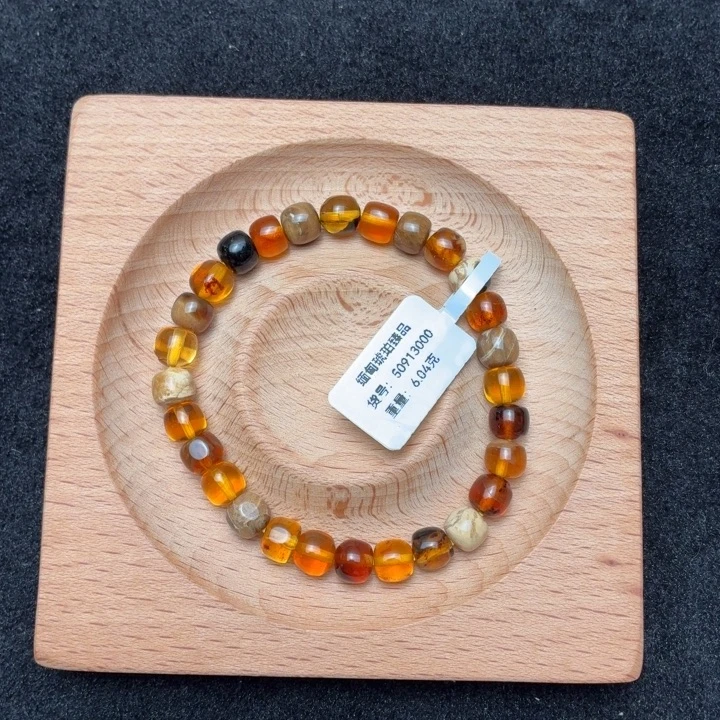 琥珀未镶嵌珠宝奇石7mm多宝老型