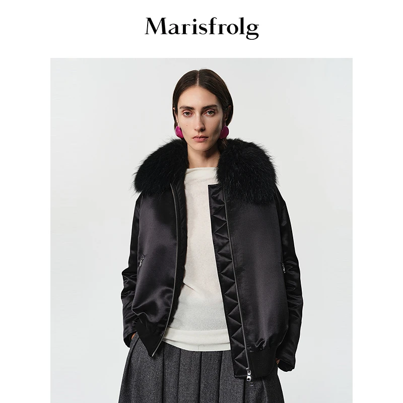 Marisfrolg玛丝菲尔冬季新款时尚连帽羽绒服A1FZ4648Y