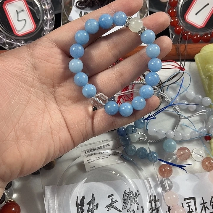 水晶手链合金海蓝宝