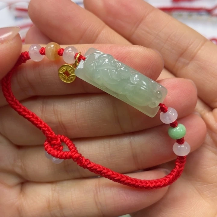 翡翠未镶嵌手绳16手围