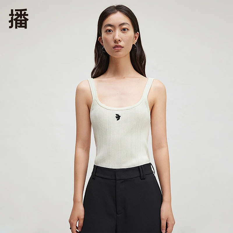 【达人专属】播简约螺纹圆领吊带衫BDR3DD1949