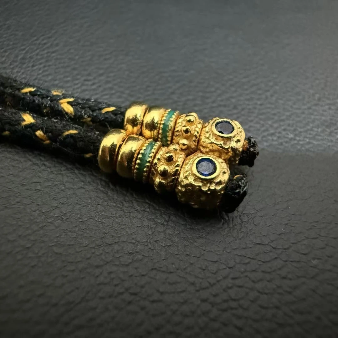 925银银制品 蓝宝弟子珠一组3.4mm