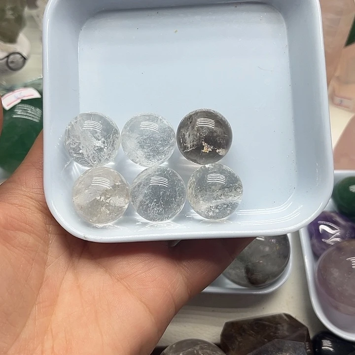 水晶珠宝半成品未镶嵌雪****仔72克白水晶球