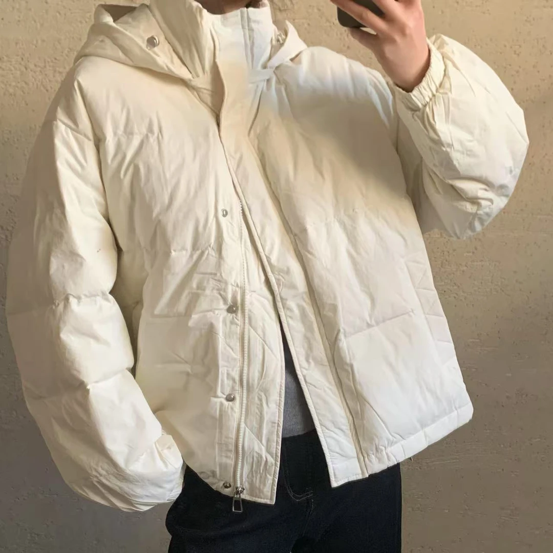 【 雨•美 推荐 】6871白色韩版气质百搭小款棉服