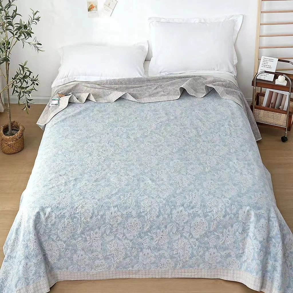 【蓝色妖姬-单床盖】230*250cm高端多功能工艺亲肤秋冬加厚床盖毯