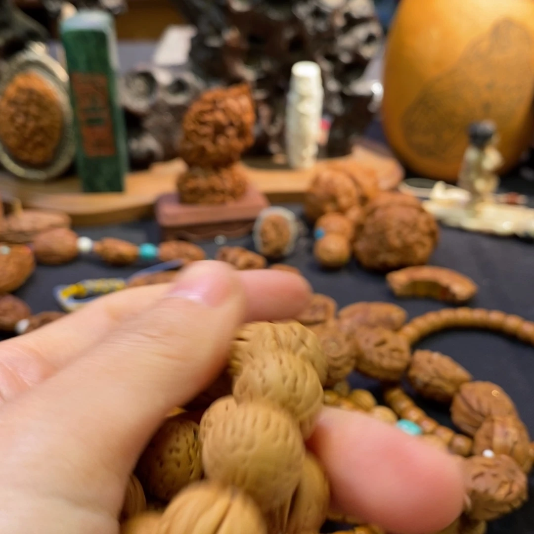 绍*潍坊核雕桃核雕刻素串