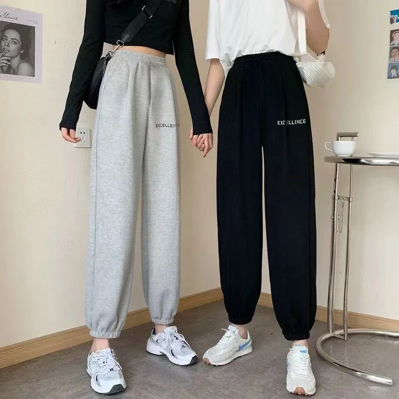 9324 运动裤春秋2025新款宽松时髦韩版洋气卫裤休闲外穿长裤